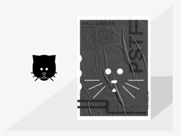 Halloween Icons Poster Halloween Design Halloween Flat - Black Cat, HD Png Download, Free Download