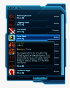 Swtor Rage Abilities, HD Png Download, Free Download
