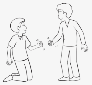 Two People Playing Rock Paper Scissors Five Lives - Rock Paper Scissors Drawing, HD Png Download, Free Download