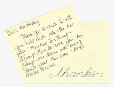 Thank You Card - Handwriting, HD Png Download, Free Download