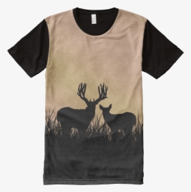 Buck And Doe Silhouette Shirt - Camo Animal T Shirt, HD Png Download, Free Download