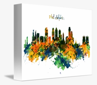 Philadelphia Watercolor Skyline, HD Png Download, Free Download