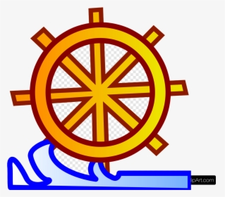 Ship Wheel Waves And Clip Art Icon Clipart Transparent - Helm Of Ship, HD Png Download, Free Download