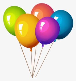 Transparent Helium Clipart - Balloons And Party Poppers, HD Png Download, Free Download