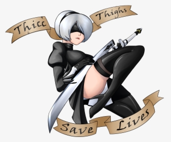 Thicc Thighs Save Lives - Cartoon, HD Png Download, Free Download