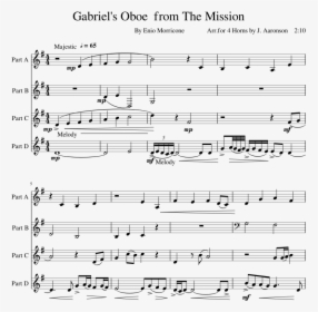 Gabriel"s Oboe From The Mission Sheet Music Composed - Back Pocket Solo, HD Png Download, Free Download
