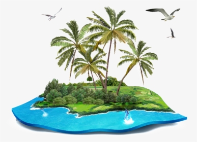 Isla Tropical Modelo Png Transparente - Cartoon Island Transparent, Png Download, Free Download