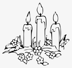 Candle Coloring Book Decorative - Drawing Of Christmas Candles, HD Png Download, Free Download