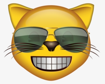 Sunglasses Cat Emoji, HD Png Download, Free Download