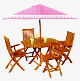 Outdoor Table And Chairs, Patio Furniture, Umbrella - Chair, HD Png Download, Free Download
