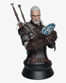 The Witcher 3 Wild Hunt Geralt Playing Gwent Bust - Geralt Gwent Bust, HD Png Download, Free Download