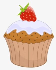 Muffin, Cupcake, Strawberry, Fraise, Icing, Delicious - Cupcake Clip Art, HD Png Download, Free Download