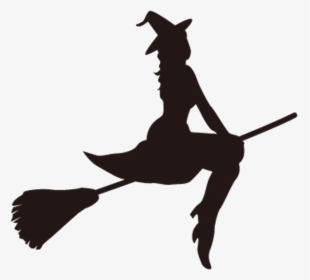 Witchcraft Room On The Broom Silhouette Witch Flying - Witch On Broom Stencil, HD Png Download, Free Download