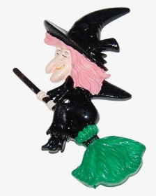 1960/70s Halloween Flying Witch Cake Topper - Figurine, HD Png Download, Free Download