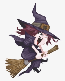 Free To Use & Public Domain Witch Clip Art - Witch In A Broomstick, HD Png Download, Free Download