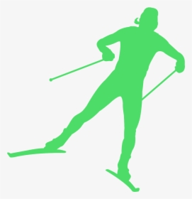 Green Skier Silhouette, HD Png Download, Free Download