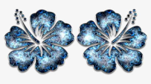 Decor, Ornament, Blue, Jewelry, Flower, Hibiscus - Sparkle Blue Flower Transparent Background, HD Png Download, Free Download