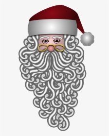 Santa Claus, Bearded, Beard, Santa"s Hat, White - Uncle Sam Beard Transparent, HD Png Download, Free Download