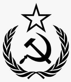 Hammer Sickle Star Wreath Icons Png - Communist Black And White, Transparent Png, Free Download