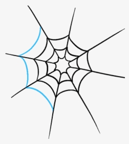 Transparent Spiderweb Clipart - Spider Web Easy To Draw, HD Png