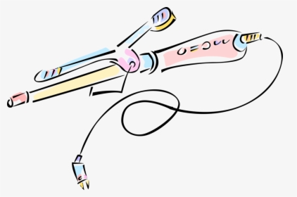 Vector Illustration Of Electric Hair Iron Or Curling - Curling Irons Clip Art, HD Png Download, Free Download
