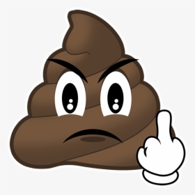 Mad Poop Emoji - Poop Emoji Middle Finger, HD Png Download, Free Download