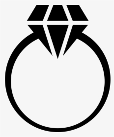 Ring Icon Png - Engagement Ring Silhouette, Transparent Png, Free Download