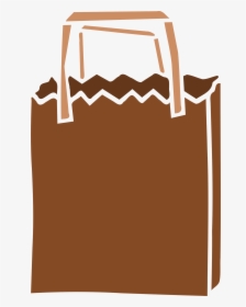Brown Paper Bag Clip Art - Brown Paper Bag Cartoon, HD Png Download, Free Download