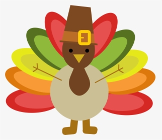Turkey Clipart Cartoon Color Feathers Hat Thanksgiving - Turkey Color Clipart, HD Png Download, Free Download