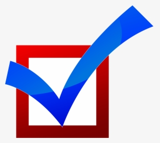 Red Check Mark In Box - Red White And Blue Check Mark, HD Png Download, Free Download