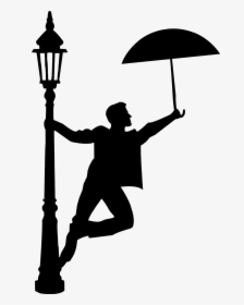Rain, Dancing, Silhouette, Umbrella, Dancer, Movie, - Singing In The Rain Clipart, HD Png Download, Free Download
