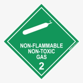 Hazchem Non Flammable Non Toxic Gas 2 White - Non Flammable Gas Sign, HD Png Download, Free Download