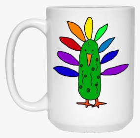 Smileteeshol Funny Pickle Turkey Cartoon 15 Oz - Mug, HD Png Download, Free Download