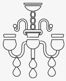 Isolated Line Art Icon Of Chandelier Lamp - Cartoon, HD Png Download, Free Download