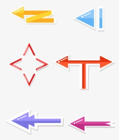 Arrow Bright Arrows Cartoon Colorful Png And Vector - ลูก ศร หลาย ทิศทาง, Transparent Png, Free Download