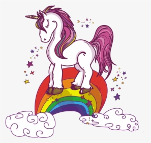 Unicorn Rainbow Illustration - Free Unicorn And Rainbow, HD Png Download, Free Download