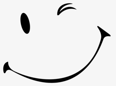 Smiley Transparent - Black And White Wink Smiley Face, HD Png Download, Free Download