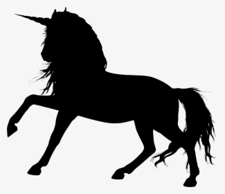 Wild Silhouette Big Image - Black And Yellow Unicorn, HD Png Download, Free Download