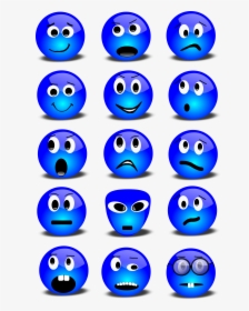 Blue - Smiley - Face - Png - Gambar Emoji Warna Biru, Transparent Png, Free Download