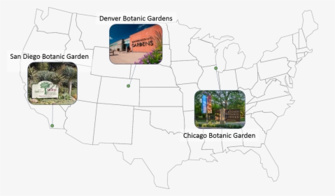 Map Of Locations Of Budburst-nativars Partner Gardens - Atlas, HD Png Download, Free Download