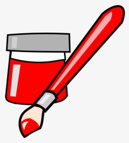 Paint Brush Red Free Picture - Paint Brush Clip Art, HD Png Download, Free Download