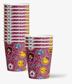 Girl Pink Glitter Emoji Birthday Party Tableware Kit - Ice Cream, HD Png Download, Free Download
