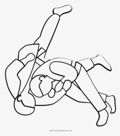 Judo Coloring Page - Line Art, HD Png Download, Free Download