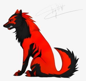 Drawing Wolves Red Wolf - Black And Red Wolf, HD Png Download, Free Download