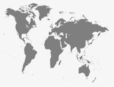 Map, World, Rotated, Scheme, Gray - World Map Silhouette Png, Transparent Png, Free Download