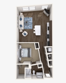 1 Bedroom Apartment - Floor Plan, HD Png Download, Free Download