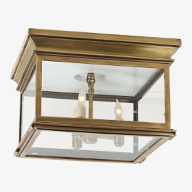 Club Large Square Flush Mount In Antique-burnish - Brass Outdoor Flush Mount Light, HD Png Download, Free Download