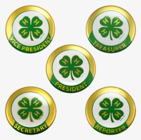 Set Of Five Officer Buttons - 4 H Clover, HD Png Download, Free Download