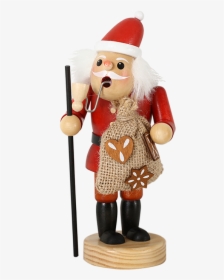 Christmas Decoration Wooden Smoker Santa Claus Red - Cartoon, HD Png Download, Free Download