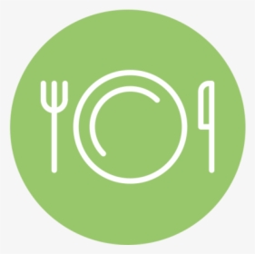 A Green Icon Of A Place Setting - Circle, HD Png Download, Free Download